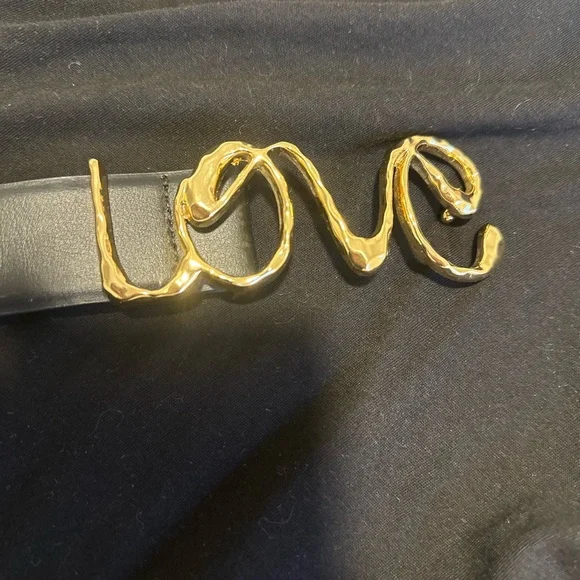 ZARA Belt with Gold 'Love' Buckle - Picture 5 of 9